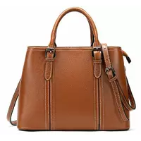Классическая женская сумка в коже флотар Vintage 14875 Рыжая
