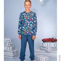 Піжама для хлопчика довгий рукав джинсового кольору (ELLEN)