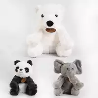 Мягкая игрушка D 34611 (200) “Слон, Панда, Медведь”, 3 вида, 25см