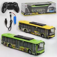 Автобус р/у 666-695 NA (24) “Городской транспорт”, 2 вида, аккумулятор 3.7V, управление 2.4GHz, подсветка фар, в коробке