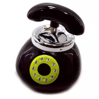 Попільничка з кришкою керамічна "Телефон" чорна (12,5х11,5х13 см)