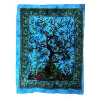 Панно настенное "Дерево жизни" хлопковое синее (118х80 см)