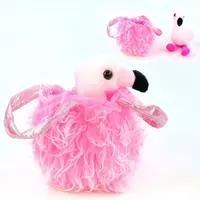 Мягкая игрушка фламинго в сумочке Kimi розовая 21 см 70810048