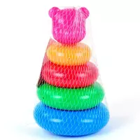 Пирамидка медвеженок 4 кольца Kimi разноцветная 06932048