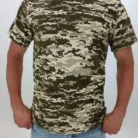 Мужская тактическая футболка камуфляж пиксель р.46 Зеленый (13914640-1)