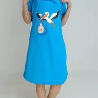 Платье-туника  женская Аист (для кормящих мам) 46-48 Голубая (15108504-1)