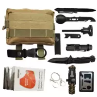 Туристический набор для выживания 12 в 1, Походный набор во влагозащищённом сумке, набор для военных