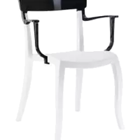 Крісло Papatya Hera-K біле сидіння, верх чорний