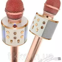 Караоке-микрофон с громкоговорителем светло-розовый 9002