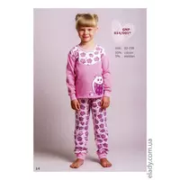 Тепла дитяча піжама рожевого відтінку в зображення совенят