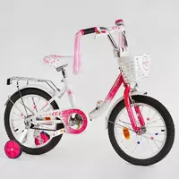 Велосипед 16" дюймов 2-х колёсный "CORSO Fleur" FL - 16708 (1) U-образная стальная рама, ручной тормоз, корзинка, украшения, собран на 75