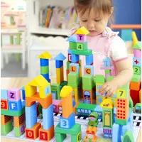 Детская развивающая деревянная игрушка конструктор город подарок для мальчика и девочки