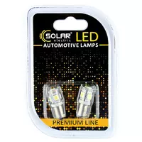 Светодиодные LED автолампы SOLAR Premium Line 12V T8.5 BA9s 5SMD 5050 white блистер 2шт (SL1331)
