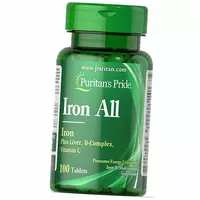 Мультивитамины с железом, Iron All, Puritan's Pride  100таб (36367161)